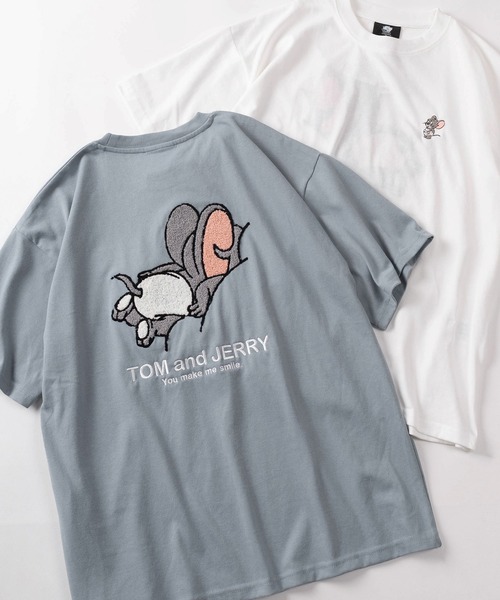Tom&Jerry(トムアンドジェリー)の「【71】【TOM&JERRY/トムとジェリー】アップリケ サガラ刺繍 クルーネックTシャツ/ユニセックス/レディース/メンズ(Tシャツ/カットソー・メンズ・ブルー系その他2/ライトベージュ/グレイッシュベージュ/ブラック/チャコールグレー/アッシュグレー/ブルー/ダークグレー/ブルー系その他/ホワイト系その他/ホワイト/ライトグレー・M/L/XL)」の10枚目の写真