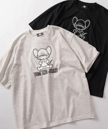 TOM&JERRY（トムアンドジェリー）の「【71】【TOM&JERRY トムとジェリー】アップリケ サガラ刺繍 クルーネックTシャツ ユニセックス レディース メンズ（Tシャツ/カットソー）」
