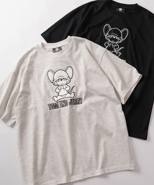 Tom&Jerry(トムアンドジェリー)の「【71】【TOM&JERRY/トムとジェリー】アップリケ サガラ刺繍 クルーネックTシャツ/ユニセックス/レディース/メンズ(Tシャツ/カットソー・メンズ・ブルー系その他2/ライトベージュ/グレイッシュベージュ/ブラック/チャコールグレー/アッシュグレー/ブルー/ダークグレー/ブルー系その他/ホワイト系その他/ホワイト/ライトグレー・M/L/XL)」の5枚目の写真