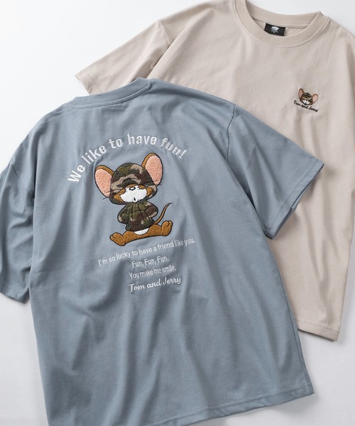 Tom&Jerry(トムアンドジェリー)の「【71】【TOM&JERRY/トムとジェリー】アップリケ サガラ刺繍 クルーネックTシャツ/ユニセックス/レディース/メンズ(Tシャツ/カットソー・レディース・ブルー系その他2/ライトベージュ/グレイッシュベージュ/ブラック/チャコールグレー/アッシュグレー/ブルー/ダークグレー/ブルー系その他/ホワイト系その他/ホワイト/ライトグレー/ベージュ/ブルー系その他3・M/L/XL)」の14枚目の写真