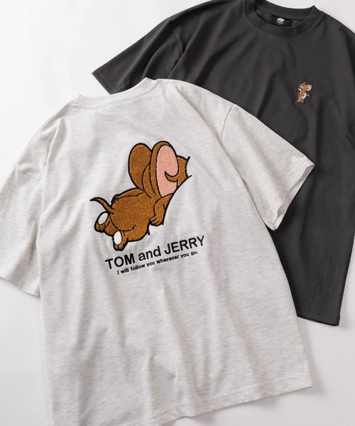 Tom&Jerry(トムアンドジェリー)の「【71】【TOM&JERRY/トムとジェリー】アップリケ サガラ刺繍 クルーネックTシャツ/ユニセックス/レディース/メンズ(Tシャツ/カットソー・メンズ・ブルー系その他2/ライトベージュ/グレイッシュベージュ/ブラック/チャコールグレー/アッシュグレー/ブルー/ダークグレー/ブルー系その他/ホワイト系その他/ホワイト/ライトグレー・M/L/XL)」の6枚目の写真