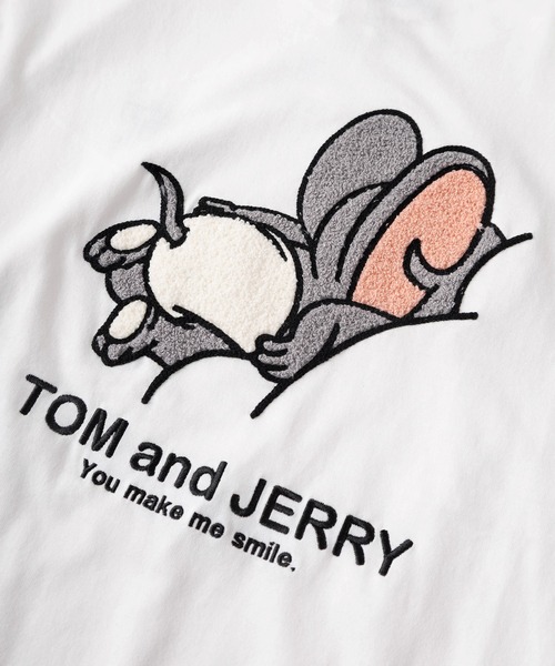Tom&Jerry(トムアンドジェリー)の「【71】【TOM&JERRY/トムとジェリー】アップリケ サガラ刺繍 クルーネックTシャツ/ユニセックス/レディース/メンズ(Tシャツ/カットソー・メンズ・ブルー系その他2/ライトベージュ/グレイッシュベージュ/ブラック/チャコールグレー/アッシュグレー/ブルー/ダークグレー/ブルー系その他/ホワイト系その他/ホワイト/ライトグレー・M/L/XL)」の21枚目の写真