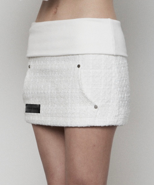 ETRE AU SOMMET(エトレオソメ)の「Rib Hoodie Pocket Tweed Skirt ( WHITE )(スカート・レディース・その他・FREE)」の4枚目の写真