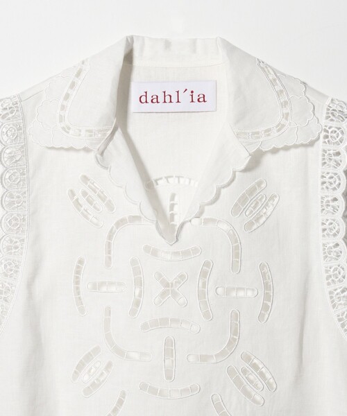 dahl'ia（ダリア）の「＜dahl’ia＞カットワーク ベスト（ベスト・レディース・ホワイト/ブラック・FREE）」の10枚目の写真