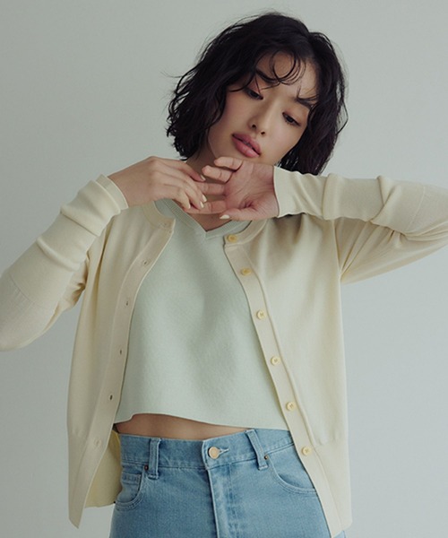 studio CLIP（スタディオクリップ）の「【daily CLIP】ルーズスリーブクルーカーディガン（カーディガン/ボレロ・レディース・グレー/ライトグリーン/ホワイト・FREE）」の2枚目の写真