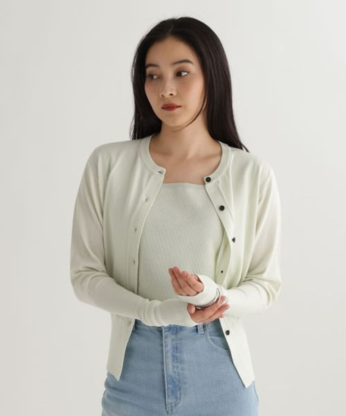 studio CLIP（スタディオクリップ）の「【daily CLIP】ルーズスリーブクルーカーディガン（カーディガン/ボレロ・レディース・グレー/ライトグリーン/ホワイト・FREE）」の11枚目の写真