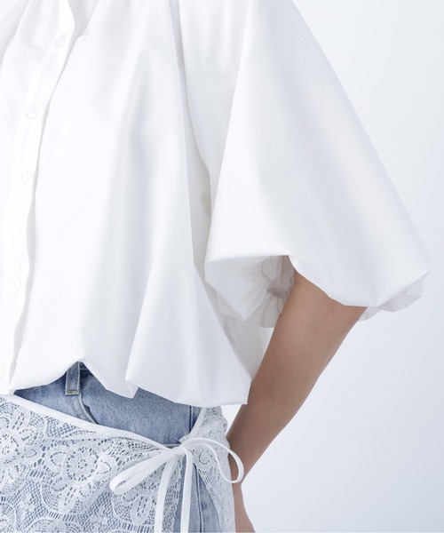 N.(N. Natural Beauty Basic)(エヌエヌナチュラルビューティーベーシック)の「バルーンシャツ(シャツ/ブラウス・レディース・ブラック/オフホワイト/ピンク・フリ-)」の20枚目の写真