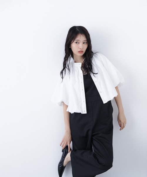 N.(N. Natural Beauty Basic)(エヌエヌナチュラルビューティーベーシック)の「バルーンシャツ(シャツ/ブラウス・レディース・ブラック/オフホワイト/ピンク・フリ-)」の4枚目の写真