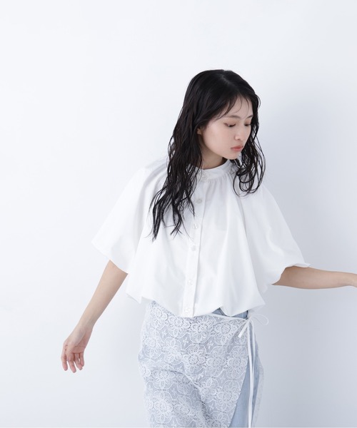 N.(N. Natural Beauty Basic)(エヌエヌナチュラルビューティーベーシック)の「バルーンシャツ(シャツ/ブラウス・レディース・ブラック/オフホワイト/ピンク・フリ-)」の7枚目の写真