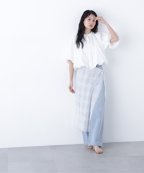 N.(N. Natural Beauty Basic)(エヌエヌナチュラルビューティーベーシック)の「バルーンシャツ(シャツ/ブラウス・レディース・ブラック/オフホワイト/ピンク・フリ-)」の8枚目の写真