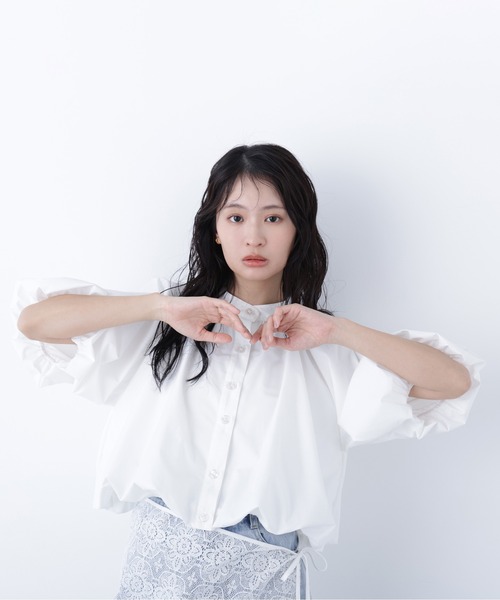 N.(N. Natural Beauty Basic)(エヌエヌナチュラルビューティーベーシック)の「バルーンシャツ(シャツ/ブラウス・レディース・ブラック/オフホワイト/ピンク・フリ-)」の10枚目の写真