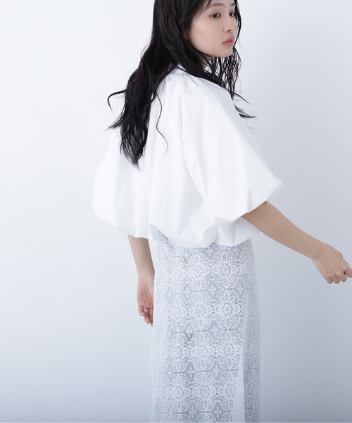 N.(N. Natural Beauty Basic)(エヌエヌナチュラルビューティーベーシック)の「バルーンシャツ(シャツ/ブラウス・レディース・ブラック/オフホワイト/ピンク・フリ-)」の11枚目の写真