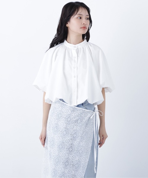 N.(N. Natural Beauty Basic)(エヌエヌナチュラルビューティーベーシック)の「バルーンシャツ(シャツ/ブラウス・レディース・ブラック/オフホワイト/ピンク・フリ-)」の14枚目の写真