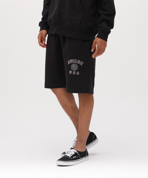 AVIREX（アヴィレックス）の「《直営店限定》VARSITY FLAG SWEAT SHORTS / バーシティーフラッグ スウェット ショーツ / AVIREX / アヴィレックス（スウェットパンツ・メンズ・ブラック/オフホワイト・XX-LARGE/X-LARGE/LARGE/MEDIUM）」の7枚目の写真