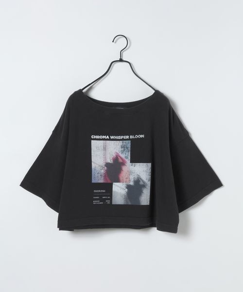 JEANASIS（ジーナシス）の「【選べる着丈】brightフォトコラージュボートネックプリントTEE/668750（Tシャツ/カットソー・レディース・ブラック/ホワイト/チャコールグレー・SMALL/LARGE）」の21枚目の写真