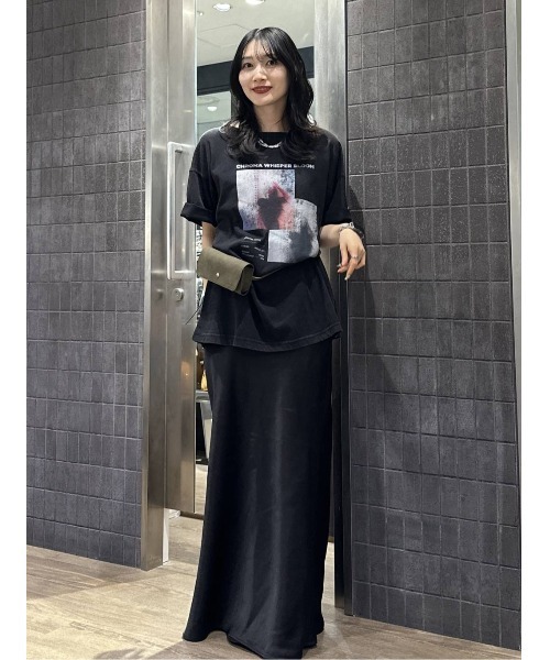 JEANASIS(ジーナシス)の「【選べる着丈】brightフォトコラージュボートネックプリントTEE/668750(Tシャツ/カットソー・レディース・ブラック/ホワイト/チャコールグレー・SMALL/LARGE)」の12枚目の写真