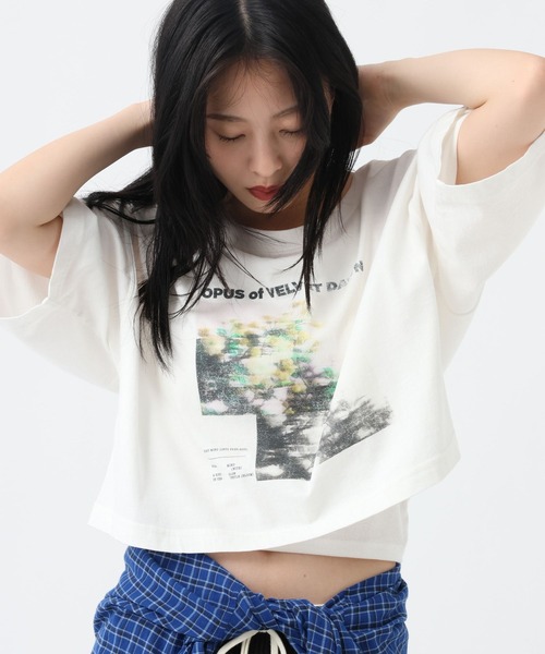 JEANASIS(ジーナシス)の「【選べる着丈】brightフォトコラージュボートネックプリントTEE/668750(Tシャツ/カットソー・レディース・ブラック/ホワイト/チャコールグレー・SMALL/LARGE)」の18枚目の写真