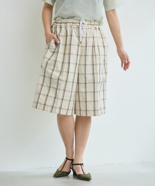 IENA LA BOUCLE P/Lチェックハーフパンツ