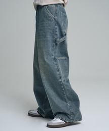MOOVN（ムブン）の「ヴィンテージワイドカーペンターデニムパンツウォッシュドブルー（デニムパンツ）」