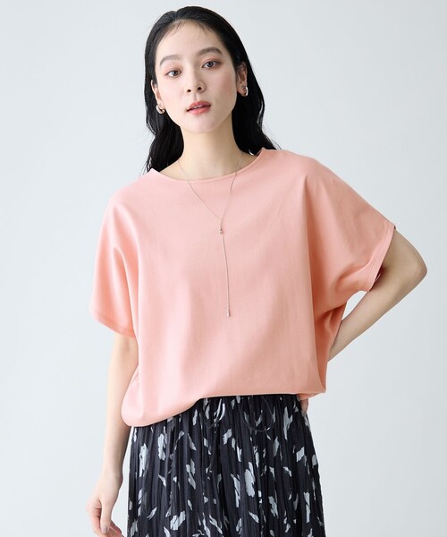 ANY（エニィ）の「プレミアムコットンコクーンプルオーバー（Tシャツ/カットソー・レディース・レッド系/ホワイト系/ピンク系9/スカイブルー系/ダークブラウン系/ベージュ系/ブルー系/グレー系9・F）」の7枚目の写真
