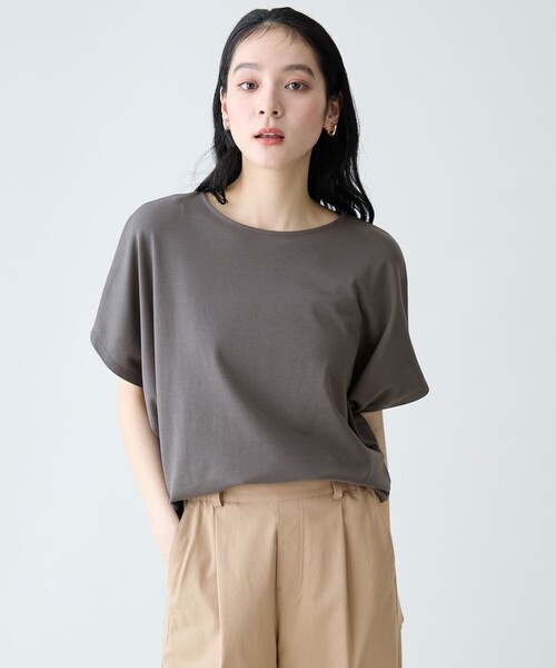 ANY（エニィ）の「プレミアムコットンコクーンプルオーバー（Tシャツ/カットソー・レディース・レッド系/ホワイト系/ピンク系9/スカイブルー系/ダークブラウン系/ベージュ系/ブルー系/グレー系9・F）」の15枚目の写真