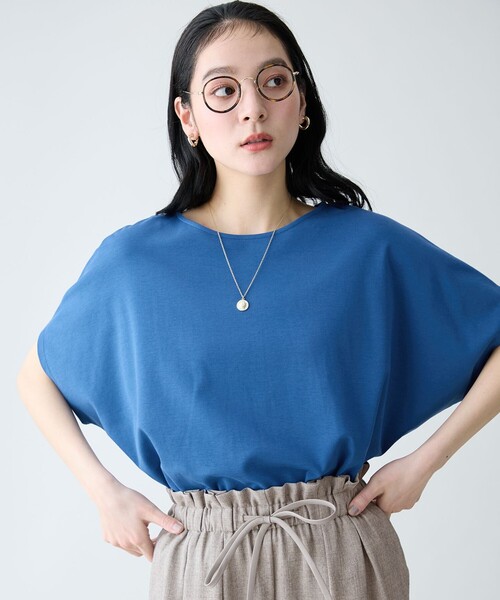 ANY（エニィ）の「プレミアムコットンコクーンプルオーバー（Tシャツ/カットソー・レディース・レッド系/ホワイト系/ピンク系9/スカイブルー系/ダークブラウン系/ベージュ系/ブルー系/グレー系9・F）」の19枚目の写真