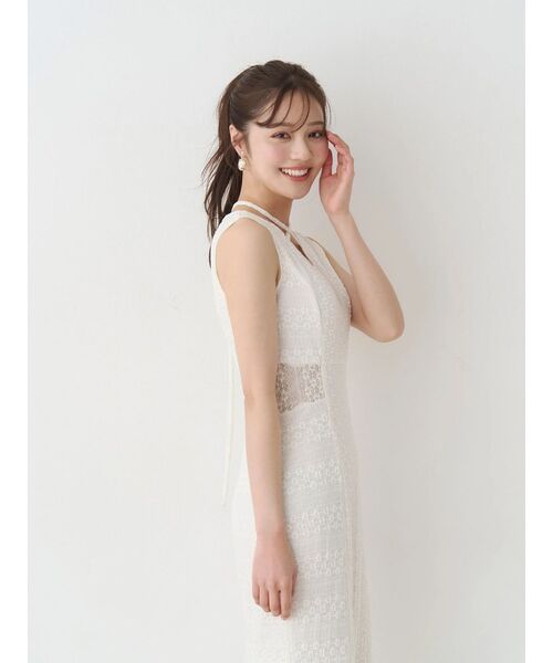 MERCURYDUO(マーキュリーデュオ)の「カットレースブロッキングマーメイドワンピース(ワンピース・レディース・ライトブルー/ブラック/オフホワイト・MEDIUM/SMALL)」の15枚目の写真