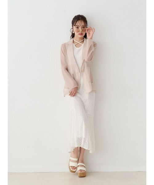 MERCURYDUO(マーキュリーデュオ)の「カットレースブロッキングマーメイドワンピース(ワンピース・レディース・ライトブルー/ブラック/オフホワイト・MEDIUM/SMALL)」の16枚目の写真