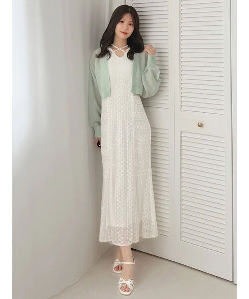 MERCURYDUO(マーキュリーデュオ)の「カットレースブロッキングマーメイドワンピース(ワンピース・レディース・ライトブルー/ブラック/オフホワイト・MEDIUM/SMALL)」の21枚目の写真