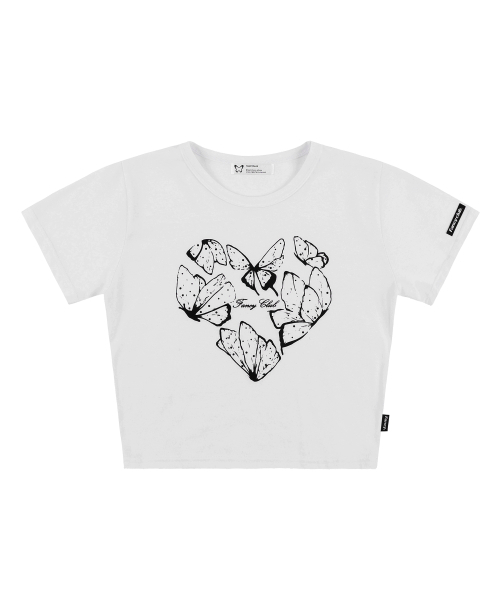FANCY CLUB（ファンシークラブ）の「[NF] ハートバタフライクロップT_(ホワイト)_F24QB366（Tシャツ/カットソー・レディース・その他・ONE）」の4枚目の写真