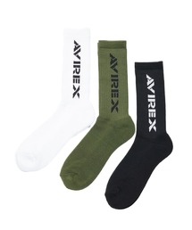 AVIREX | 《AVIREX》Standard Logo Jacquard 3P Socks(ソックス/靴下)