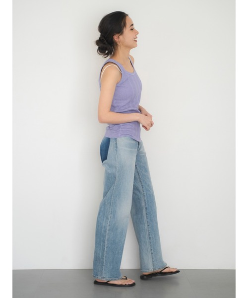 Ungrid（アングリッド）の「ランダムテレコタンクトップ（Tシャツ/カットソー・レディース・オフホワイト/チャコールグレー/ブルー/レッド/モカ/パープル・FREE）」の17枚目の写真