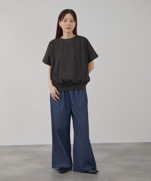 Mac-House(マックハウス)の「FreeNature クルーネック ドルマンTシャツ(Tシャツ/カットソー・レディース・チャコールグレー/グレイッシュベージュ/ホワイト/イエロー・M/L)」の9枚目の写真