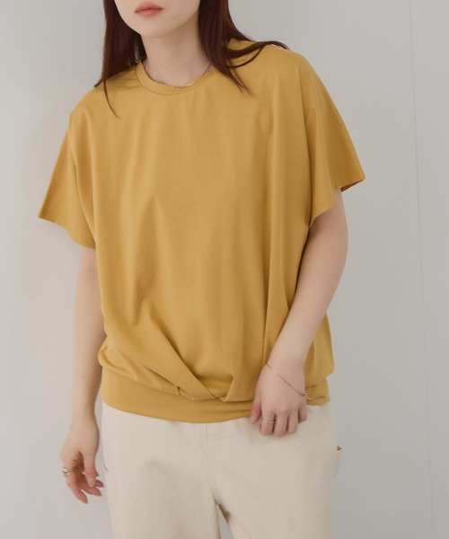 Mac-House(マックハウス)の「FreeNature クルーネック ドルマンTシャツ(Tシャツ/カットソー・レディース・チャコールグレー/グレイッシュベージュ/ホワイト/イエロー・M/L)」の14枚目の写真