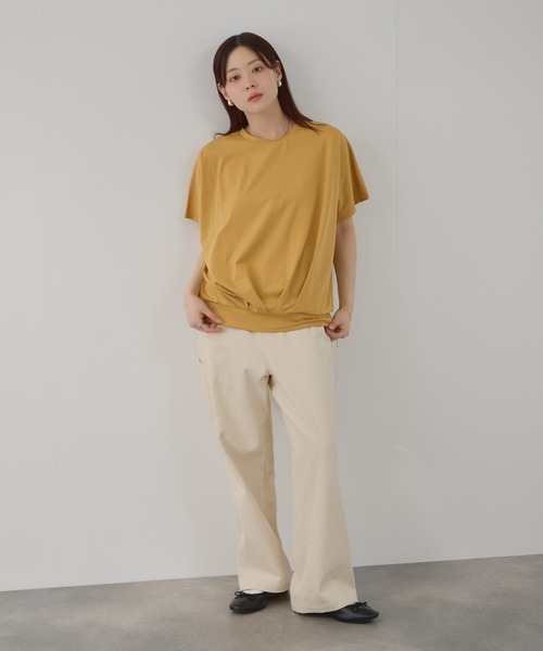 Mac-House(マックハウス)の「FreeNature クルーネック ドルマンTシャツ(Tシャツ/カットソー・レディース・チャコールグレー/グレイッシュベージュ/ホワイト/イエロー・M/L)」の15枚目の写真