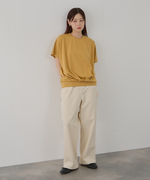 Mac-House(マックハウス)の「FreeNature クルーネック ドルマンTシャツ(Tシャツ/カットソー・レディース・チャコールグレー/グレイッシュベージュ/ホワイト/イエロー・M/L)」の16枚目の写真