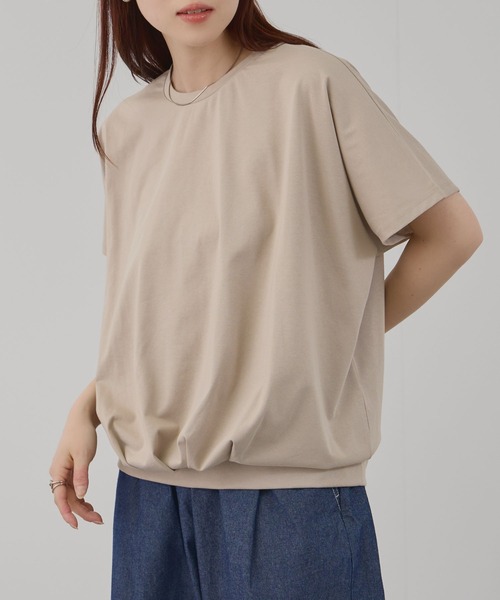Mac-House(マックハウス)の「FreeNature クルーネック ドルマンTシャツ(Tシャツ/カットソー・レディース・チャコールグレー/グレイッシュベージュ/ホワイト/イエロー・M/L)」の11枚目の写真