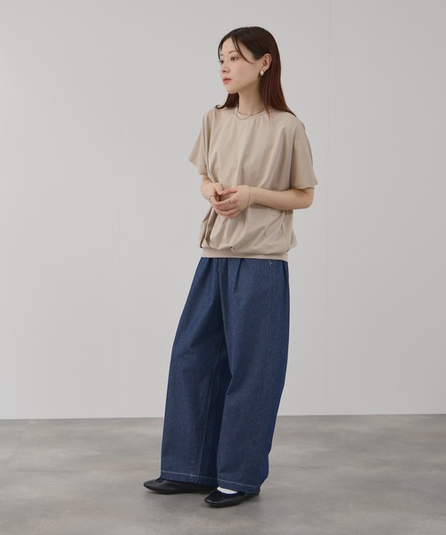 Mac-House(マックハウス)の「FreeNature クルーネック ドルマンTシャツ(Tシャツ/カットソー・レディース・チャコールグレー/グレイッシュベージュ/ホワイト/イエロー・M/L)」の13枚目の写真