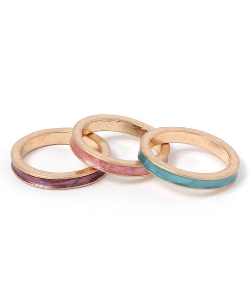 niko and...（ニコアンド）の「カラーメタル3SETリング（リング・レディース・イエロー/グレー・0）」の4枚目の写真