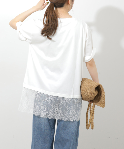JOURNAL STANDARD relume（ジャーナルスタンダード　レリューム）の「レースヘムTEE（Tシャツ/カットソー・レディース・ブラック/ブラウン/ホワイト・FREE）」の17枚目の写真