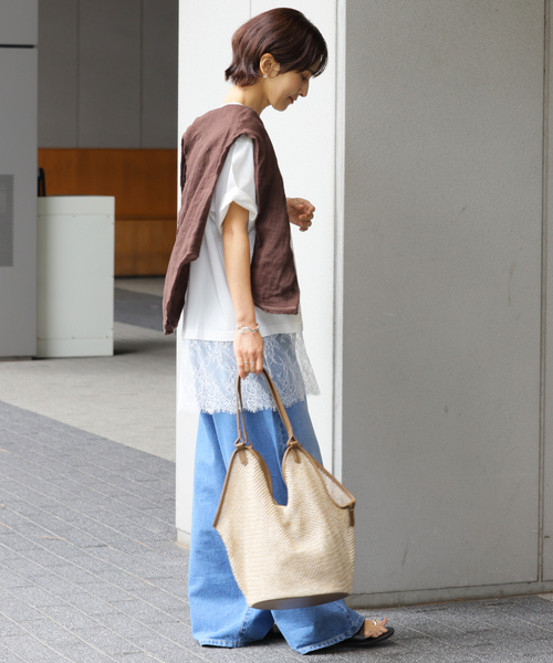 JOURNAL STANDARD relume（ジャーナルスタンダード　レリューム）の「レースヘムTEE（Tシャツ/カットソー・レディース・ブラック/ブラウン/ホワイト・FREE）」の19枚目の写真