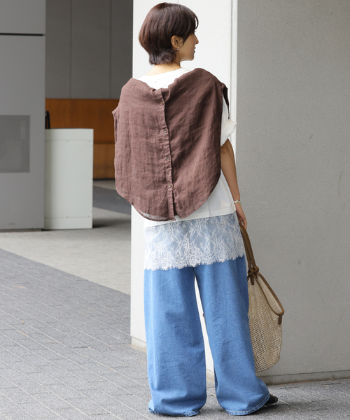 JOURNAL STANDARD relume（ジャーナルスタンダード　レリューム）の「レースヘムTEE（Tシャツ/カットソー・レディース・ブラック/ブラウン/ホワイト・FREE）」の20枚目の写真