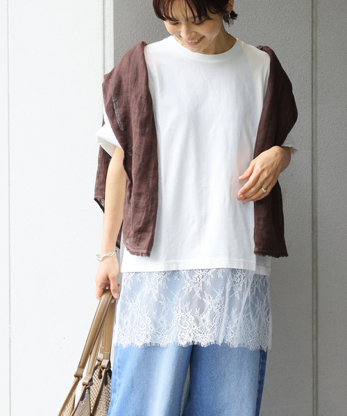 JOURNAL STANDARD relume（ジャーナルスタンダード　レリューム）の「レースヘムTEE（Tシャツ/カットソー・レディース・ブラック/ブラウン/ホワイト・FREE）」の22枚目の写真