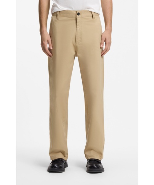 HUGO(ヒューゴ)の「ストレートフィットパンツ シルケット ストレッチコットン(その他パンツ・メンズ・ベージュ・M/XXXL/L/S/XXL/XL)」の1枚目の写真