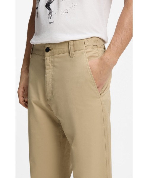 HUGO(ヒューゴ)の「ストレートフィットパンツ シルケット ストレッチコットン(その他パンツ・メンズ・ベージュ・M/XXXL/L/S/XXL/XL)」の2枚目の写真