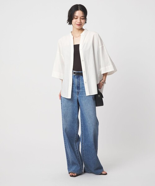 green label relaxing(グリーンレーベルリラクシング)の「ドルマンスリーブ シャツ(シャツ/ブラウス・レディース・オフホワイト/コバルトブルー/ダークグレー・FREE)」の5枚目の写真