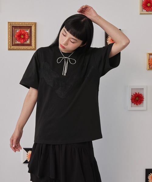 ELUNIS(エルニス)の「レースドッキングTシャツ(Tシャツ/カットソー・レディース・ホワイト/ブラック/レッド・FREE)」の19枚目の写真