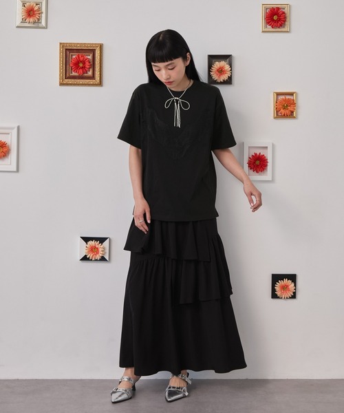 ELUNIS(エルニス)の「レースドッキングTシャツ(Tシャツ/カットソー・レディース・ホワイト/ブラック/レッド・FREE)」の20枚目の写真