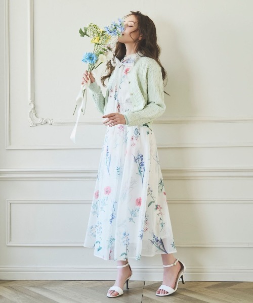 SWINGLE（スウィングル）の「【3/28(Sat)発売】シアーボタニカルフラワーワンピース（ワンピース・レディース・ホワイト系その他/ブルー系その他/パープル系その他・FREE）」の5枚目の写真