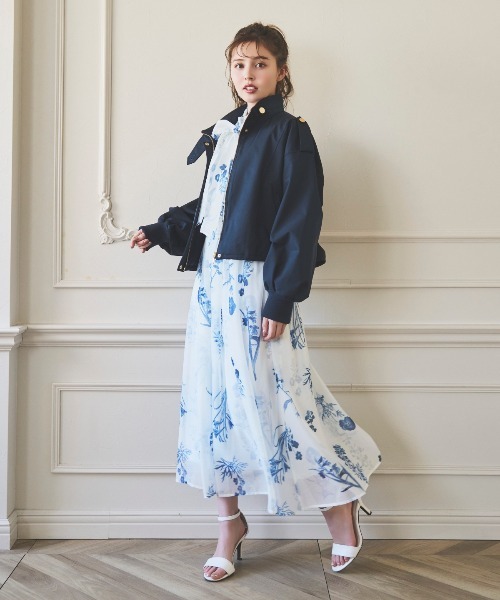 SWINGLE（スウィングル）の「【3/28(Sat)発売】シアーボタニカルフラワーワンピース（ワンピース・レディース・ホワイト系その他/ブルー系その他/パープル系その他・FREE）」の7枚目の写真